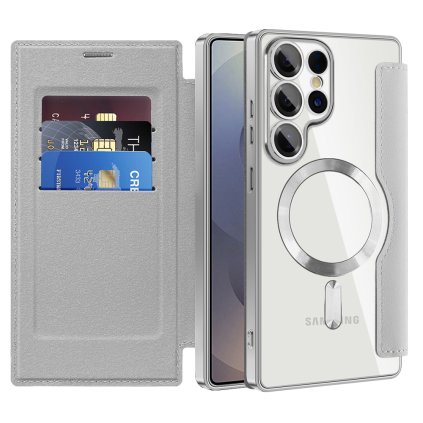 Puzdro na knihu Techsuit SmartMag pre Samsung Galaxy S25 Ultra šedé