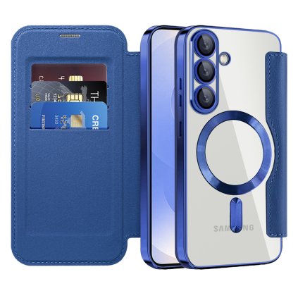 Puzdro na knihu Techsuit SmartMag pre Samsung Galaxy S25 modré