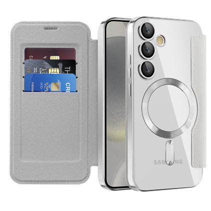 Puzdro na knihu Techsuit SmartMag pre Samsung Galaxy S24 šedé