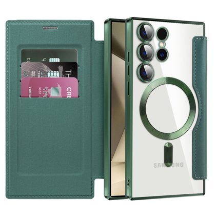 Puzdro na knihu Techsuit SmartMag pre Samsung Galaxy S24 Ultra zelené