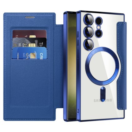 Puzdro na knihu Techsuit SmartMag pre Samsung Galaxy S23 Ultra modré