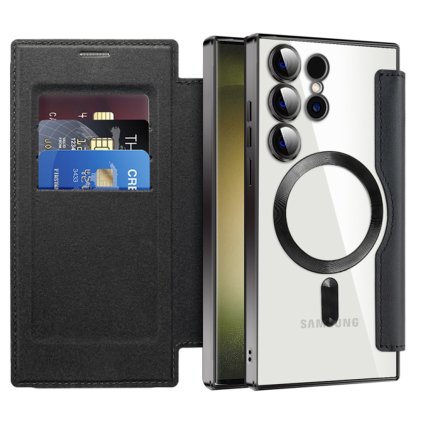Puzdro na knihu Techsuit SmartMag pre Samsung Galaxy S23 Ultra čierne