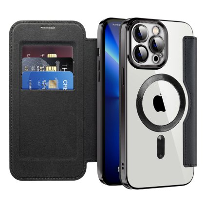 Puzdro na knihu Techsuit SmartMag pre iPhone 13 Pro čierne