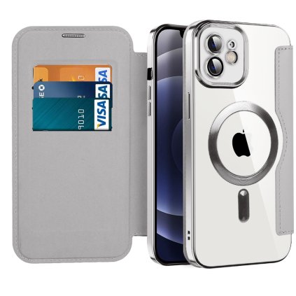 Techsuit SmartMag knižkové puzdro iPhone 12 sivé