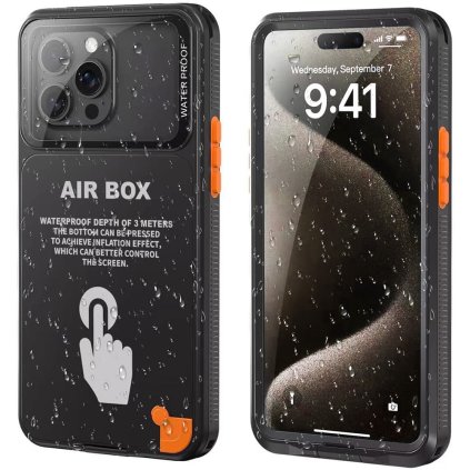 ShellBox AirBox Vodotesné puzdro IP68 6.7 palca iPhone 12 Pro Max 13 Pro Max 14 Pro Max 15 Pro Max 16 Pro Max 15 Plus 16 Plus čierne