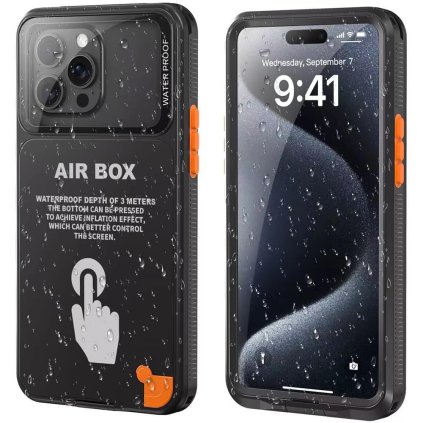 ShellBox AirBox Vodotesné puzdro IP68 6.1 palca iPhone 12 13 14 15 16 čierne