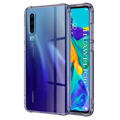 Techsuit Shockproof priehľadné silikónové puzdro Huawei P30 dymovo čierne
