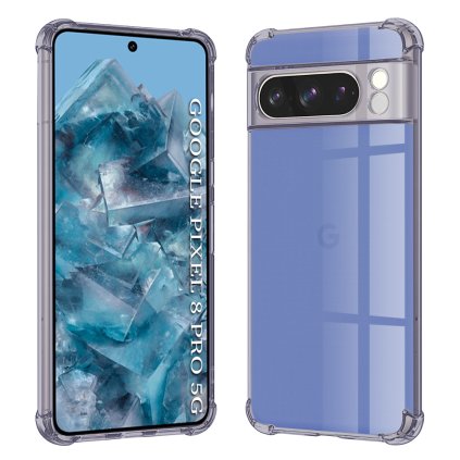 Techsuit Shockproof priehľadné silikónové puzdro Google Pixel 8 Pro dymovo čierna