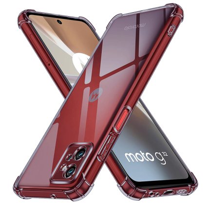 Techsuit Shockproof priehľadné silikónové puzdro Motorola Moto G32 dymovo čierne