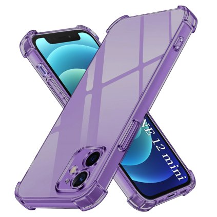 Techsuit Shockproof priehľadné silikónové puzdro iPhone 12 mini dymovo čierne