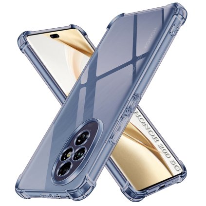 Techsuit Shockproof priehľadné silikónové puzdro Honor 200 dymovo čierne