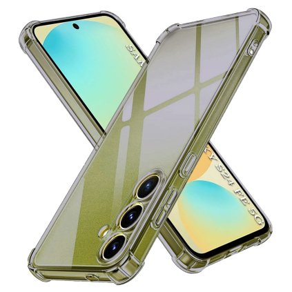 Techsuit nárazuvzdorné priehľadné silikónové puzdro Samsung Galaxy S24 FE dymová čierna