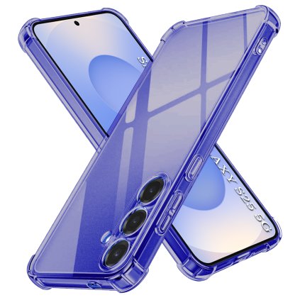 Techsuit nárazuvzdorné priehľadné silikónové puzdro Samsung Galaxy S25 dymovo čierne