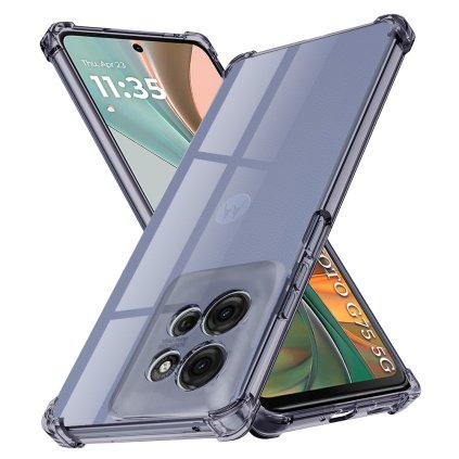 Techsuit Shockproof priehľadné silikónové puzdro Motorola Moto G75 dymovo čierne
