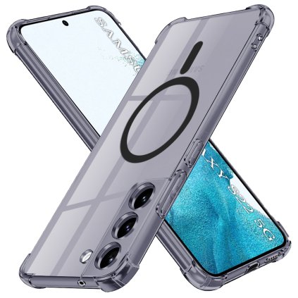 Techsuit Shockproof priehľadné silikónové puzdro MagSafe Samsung Galaxy S22 5G dymovo čierne