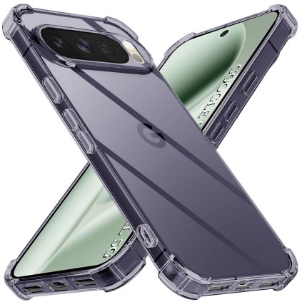 Techsuit nárazuvzdorné priehľadné silikónové puzdro Google Pixel 10 Pro XL dymovo čierne