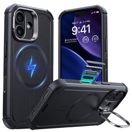 Puzdro ESR Cyber Armor Kickstand pre iPhone 17 čierne