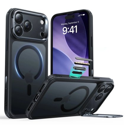 ESR Classic Hybrid HaloLock Kickstand Puzdro iPhone 17 Pro matná čierna