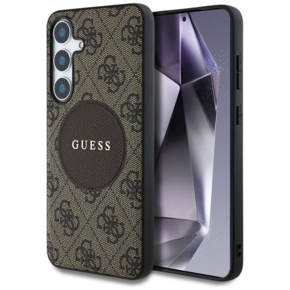Guess 4G Circle Classic Logo MagSafe Samsung Galaxy S25 Plus hnede puzdro