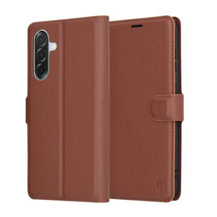 Puzdro Techsuit Leather Folio pre Samsung Galaxy A56 5G hnedé