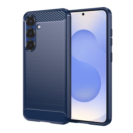 Techsuit Carbon Silikónové Puzdro pre Samsung Galaxy S25 Modré