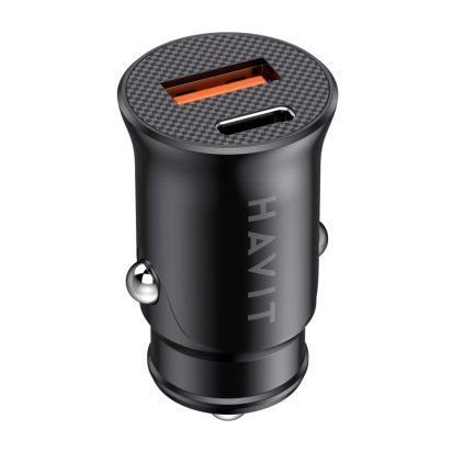 Havit nabíjačka do auta CC2022 USB TypeC PD20W 3A PC čierna