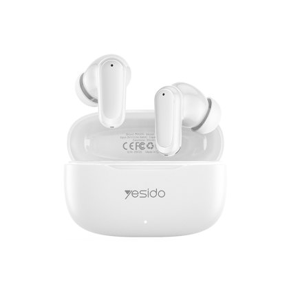 Yesido bezdrôtové slúchadlá TWS38 biele Bluetooth 5.4 mikrofón 250mAh