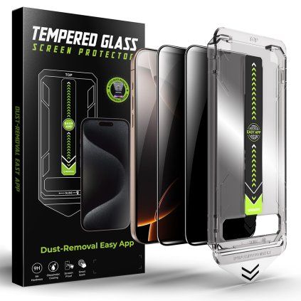 Techsuit TitanGlass FullCover 2 ks iPhone 15 iPhone 16 súkromné puzdro