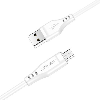 Acefast Dátový kábel C3 09 USB na Micro USB 2.4A 480Mbps 1.2m biely