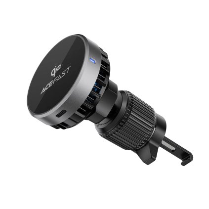 Acefast Držiak do auta s bezdrôtovým nabíjaním D40 na vetrák kovovo sivý