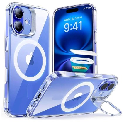 ESR Classic Hybrid HaloLock Kickstand pre iPhone 16 priehľadné puzdro