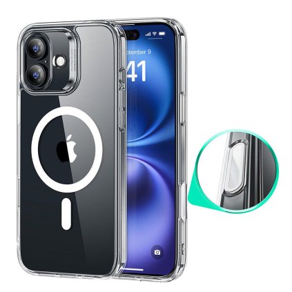 ESR Classic Hybrid HaloLock pre iPhone 16 priehľadné puzdro