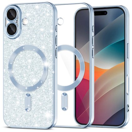 Techsuit Luxury Glitter MagSafe puzdro pre iPhone 17 svetlomodrá