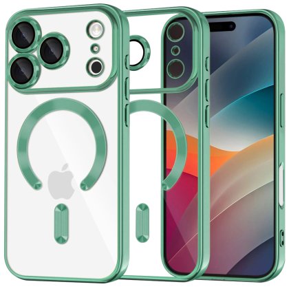 Techsuit Luxury Crystal MagSafe pre iPhone 17 Pro svetlozelené puzdro