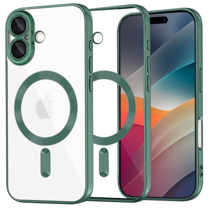 Techsuit Luxury Crystal MagSafe pre iPhone 17 v tmavozelenej