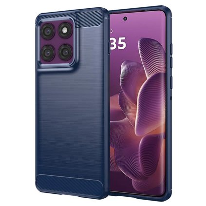 Techsuit Carbon Silikónové puzdro pre Motorola Edge 60 Pro modré