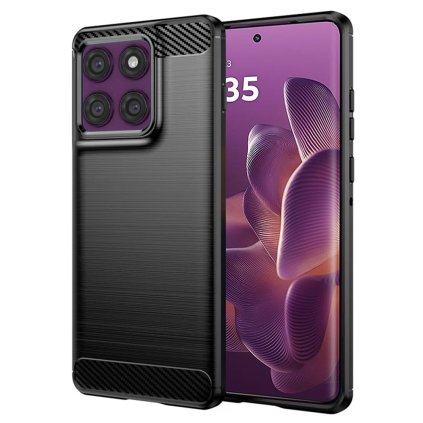 Puzdro Techsuit Carbon Silicone pre Motorola Edge 60 Pro čierne