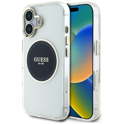 Guess IML Metal Colored Circle MagSafe GUHMP16SHTDRCEDK puzdro iPhone 16 čierna