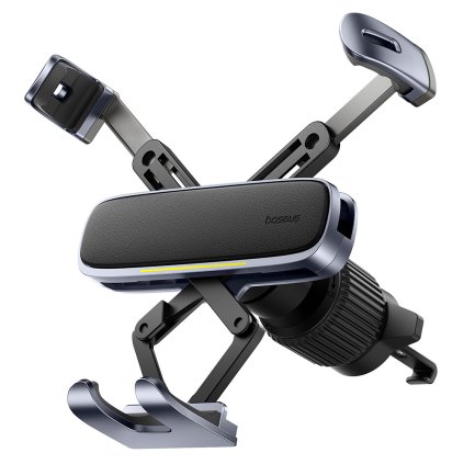 Baseus Držiak do auta na telefón tablet kožený povrch čierny strieborný