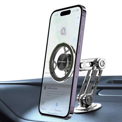Držiak do auta Techsuit TitanMagX S14 na palubnú dosku sivý