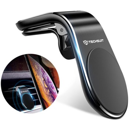 Techsuit Car Holder AirGrip S7 vodopádový magnetický držiak do auta čierny strieborný