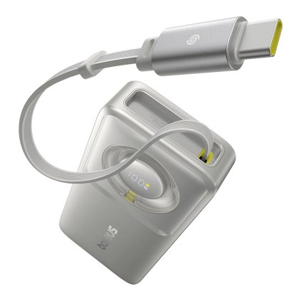 Baseus Power Bank Free2Pull s vysúvacím USB C káblom sivá 10000mAh 30W