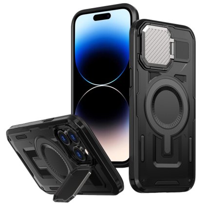 Techsuit CamVault MagSafe pre iPhone 14 Pro čierne puzdro