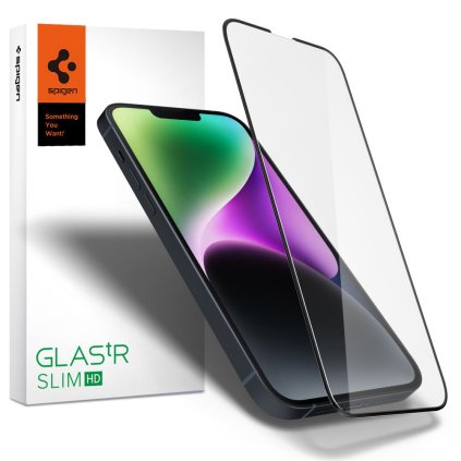 Spigen Glas.tR Slim pre iPhone 13 13 Pro 14 16e čierny