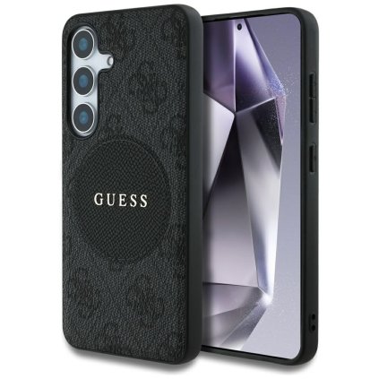 Guess 4G Circle Classic Logo MagSafe Samsung Galaxy S25 Plus čierne puzdro