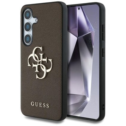 Guess Hardcase 4G Grained Big and Classic Logo Samsung Galaxy S25 Plus hnedé puzdro