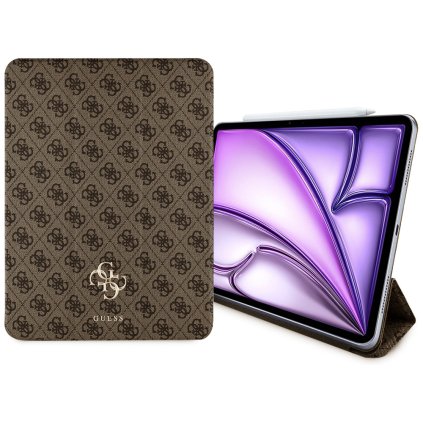 Guess Magnetic 4G Big Logo puzdro pre iPad Air 13 2024 2025 hnedé