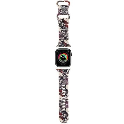 Hello Kitty Strap Silikónové Tags Graffiti Apple Watch 38 40 41 42mm béžová