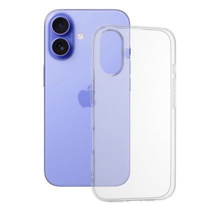 Techsuit Puzdro Clear Silicone Velký otvor pro čočku iPhone 16 Transparentní