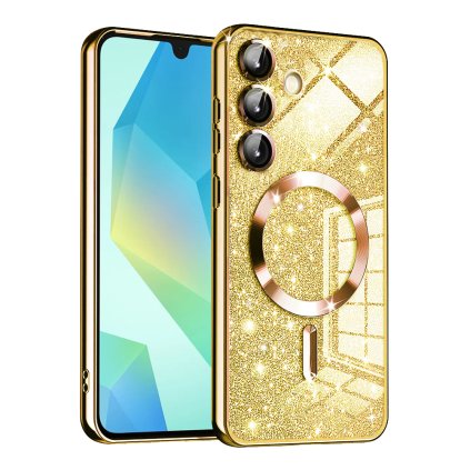 Techsuit Luxury Glitter MagSafe pre Samsung Galaxy A16 4G A16 5G zlaté puzdro